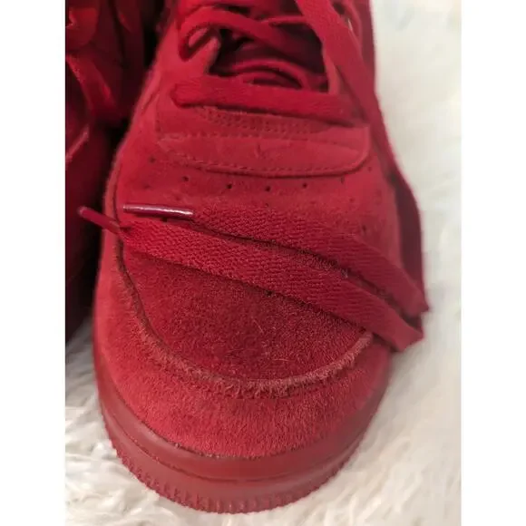 Nike Air Force 1 Mid Red October triple gym red suede - Picture 4 of 16